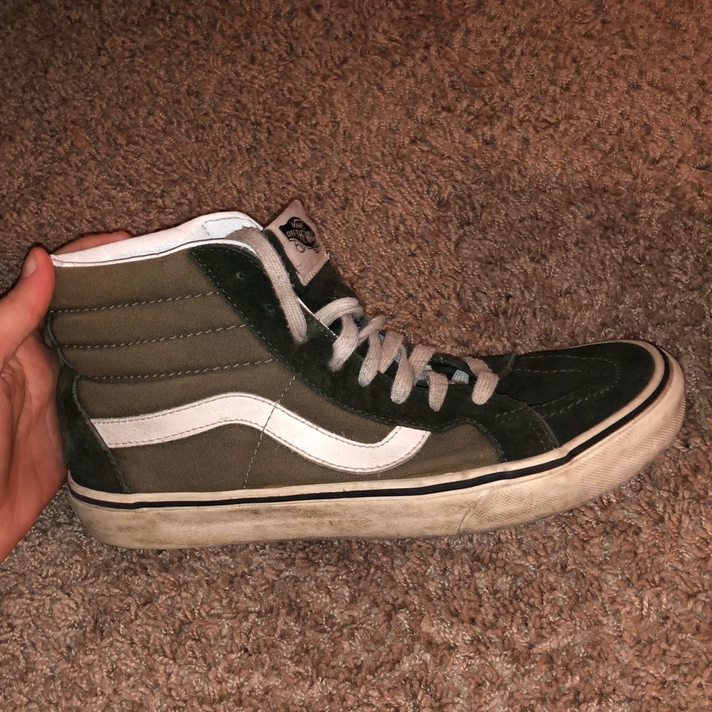 Forrest green high-top vans